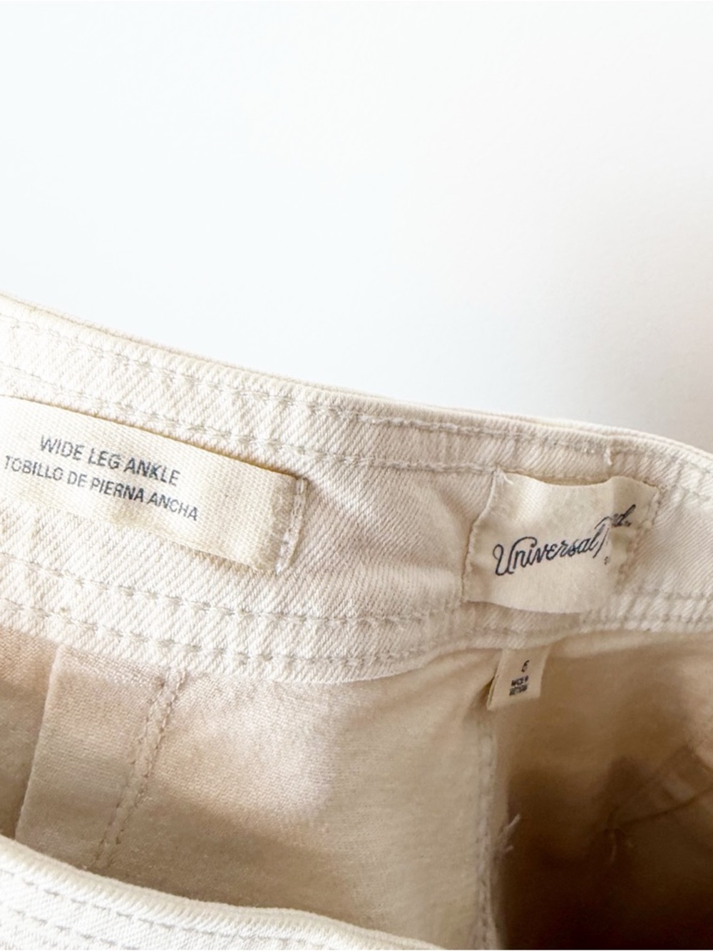 Universal Thread | Wide Leg Ankle Jeans Trousers in Cream - Picture 6 of 7